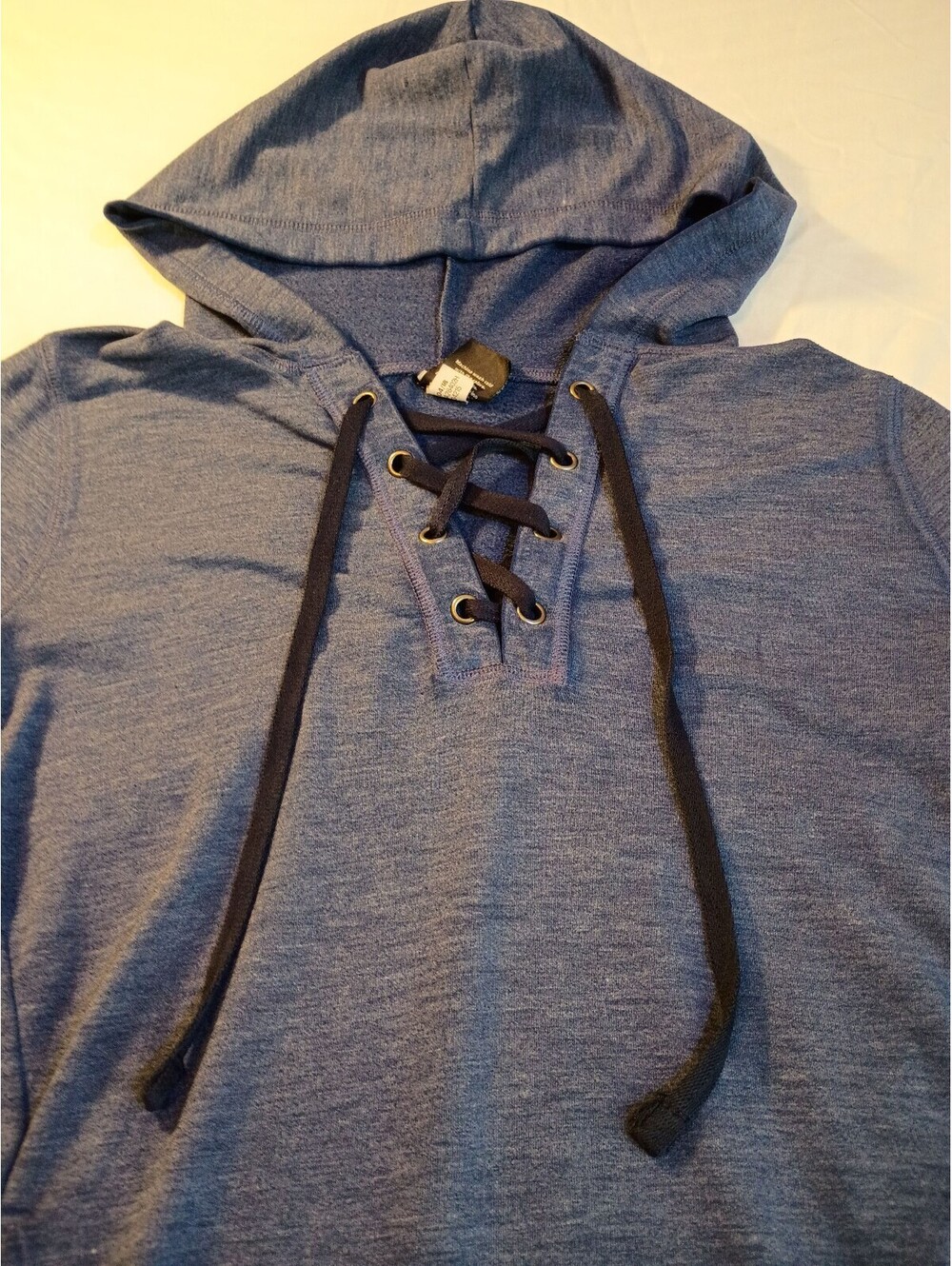 Reebok Women's Blue Lace-Up Hoodie Sweatshirt XS - Picture 6 of 10